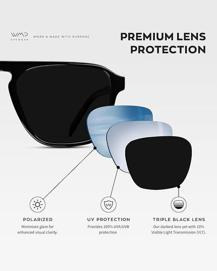 WearMe Pro Polarized Modern Aviator One-Bridge Square Mens Sunglasses