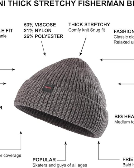 Fisherman Beanie Hats for Men Women,Knit Trawler Skull Cap,Watch Cap,Spring Fall Winter Warm Short Hats