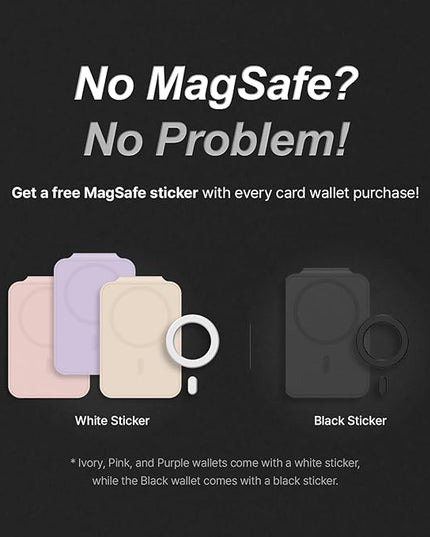 DCHK Magnetic Card Wallet, Slim Card Holder with 3 Slots, Holds up to 6 Cards, Strong Adhesion Ring Included, Compatible with Magsafe iPhone 12/13/14/15/16 (Not for Mini Models)