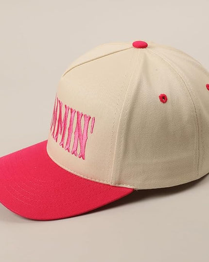 MIRMARU Two-Tone Vintage Canvas Trucker Hats for Men & Women, Adjustable Size Baseball Caps with Trendy Embroidered Design