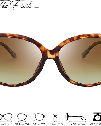 The Fresh Women's Oversized Square Jackie O Cat Eye Hybrid Butterfly Fashion Sunglasses - Exquisite Packaging