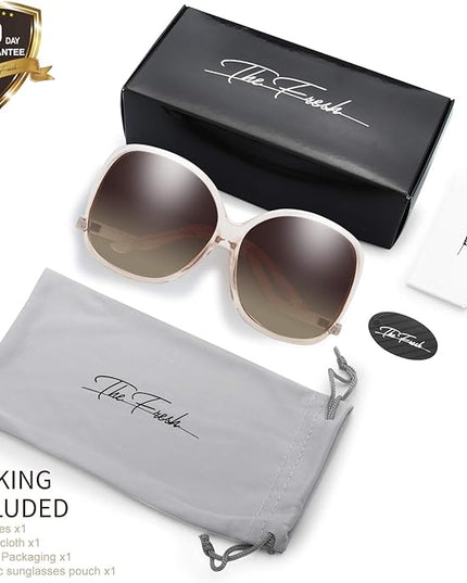 The Fresh Women's Oversized Square Jackie O Cat Eye Hybrid Butterfly Fashion Sunglasses - Exquisite Packaging