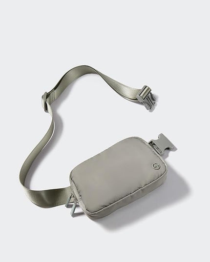 Pander Two Way Zipper Fanny Pack Nylon Everywhere Belt Bag for Women, Water Repellent Waist Packs, Crossbody Bags with Adjustable Strap (Grey Sage).