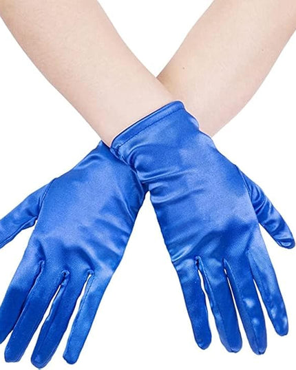 Sahabowi Satin Gloves Formal Bridal Banquet Party Wedding Opera Solid Colorful Mitten For Women
