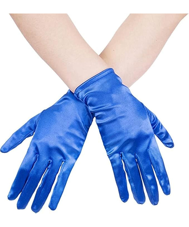 Sahabowi Satin Gloves Formal Bridal Banquet Party Wedding Opera Solid Colorful Mitten For Women