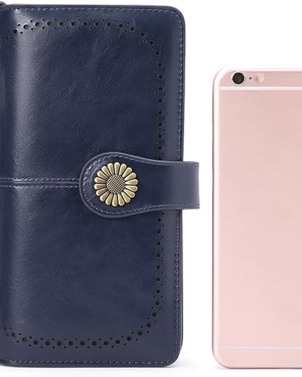 SENDEFN Wallets for Women Leather Credit Card Holder with RFID Blocking Large Capacity Wristlet | with RFID Blocking, Large Capacity, Wristlet, with RFID Blocking, Large Capacity, Wristlet