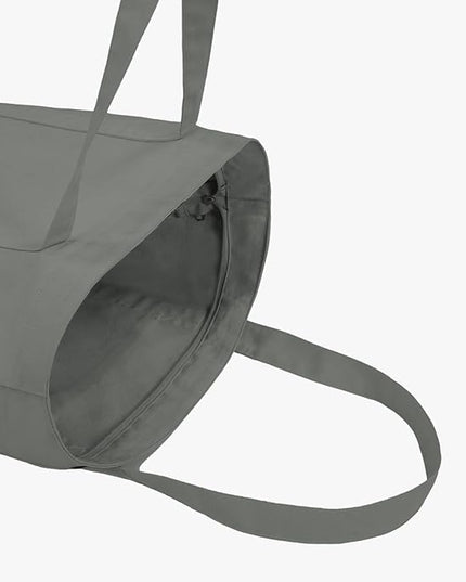 Eco Right Canvas Tote Bag for Women with Zip & Inner Pocket, 100% Organic Cotton Tote Bags for Men, Shopping, Beach