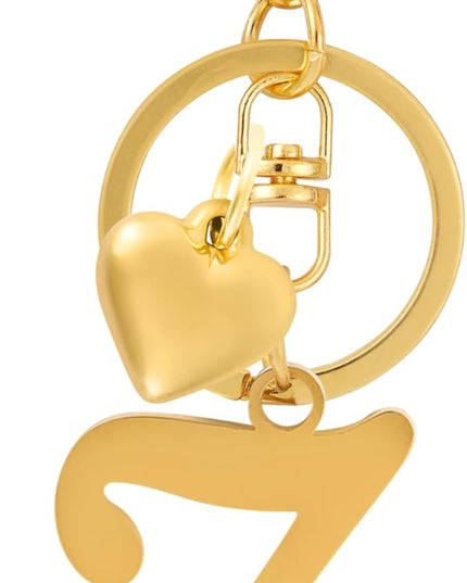 A-Z Heart Initial Letter Keychain, Stainless Steel Alphabet Charm for Handbags, Gift for Women and Girls