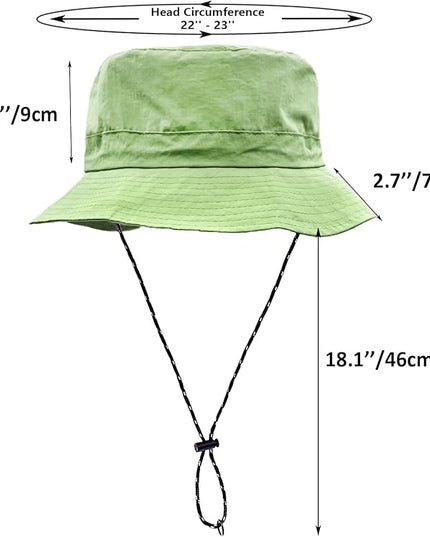 woogwin Waterproof Bucket Rain Hat with Chin Strap Quick Dry Packable Boonie Sun Hat Safari Hat UV Protection