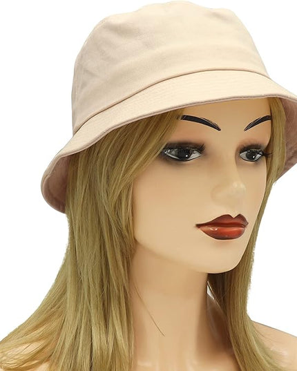 Umeepar Unisex Cotton Packable Bucket Hat Sun Hat Plain Colors for Men Women