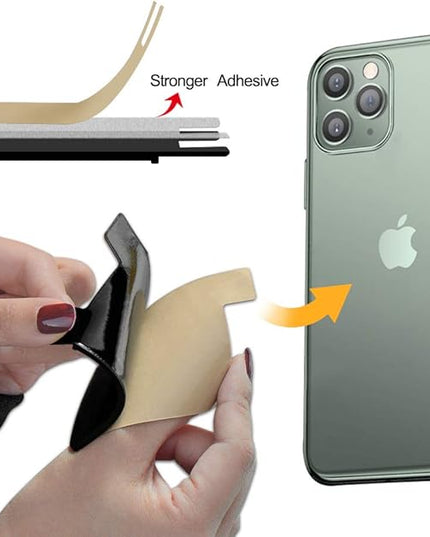 SHANSHUI Phone Wallet, 3 Pack Credit Card Holder for Black of Phone Wallet Stick On 2 Slots Pocket for Almost Smartphones