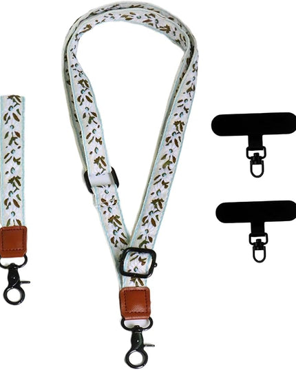 Adjustable Lanyard for Phone, Camera, Name Tags, ID card, Keychain and Wristlet Straps with 2 phone pads(Black)