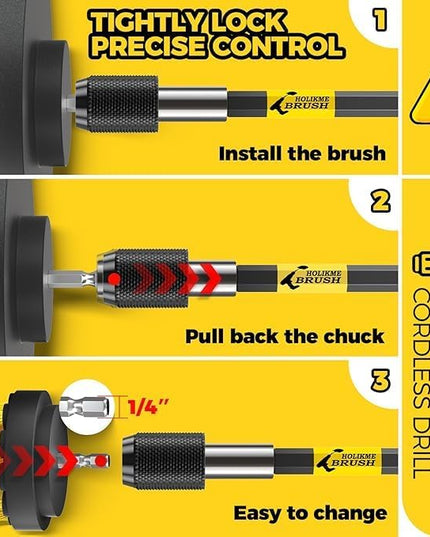 Holikme 22Pack Drill Brush Attachments Set,Scrub Pads & Sponge, Buffing Pads,Power Scrubber Brush,Car Polishing Pad Kit,Wax Applicator Pad,Car Cleaning Kit,Masonry Brushes,Cleaning Supplies