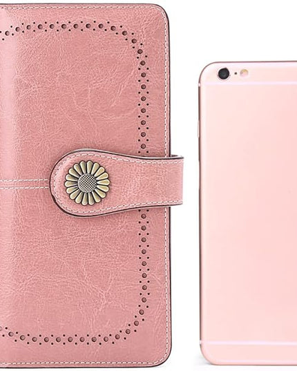 SENDEFN Wallets for Women Leather Credit Card Holder with RFID Blocking Large Capacity Wristlet | with RFID Blocking, Large Capacity, Wristlet, with RFID Blocking, Large Capacity, Wristlet