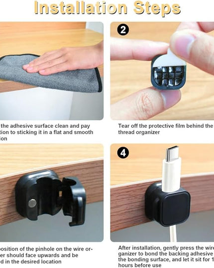 18 Pack Cord Organizer Holder, Magnetic Cable Clips Management, Easy Adhesive Phone Charging Cable Keeper, Hide Or Organize Desk Cable for Kitchen, Office, Car, Nightstand（White and Black）