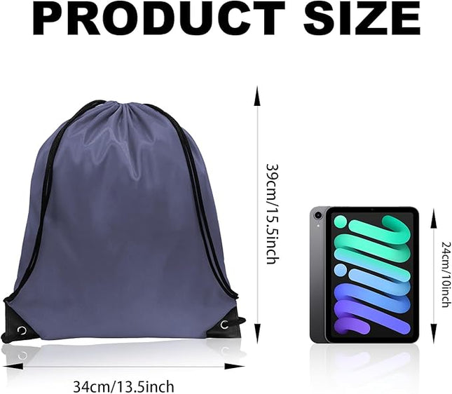 GoodtoU Drawstring Bags, Nylon Backpacks - Drawstring Gym Bags for Sport, Traveling, Team (Grey, 128Pcs)