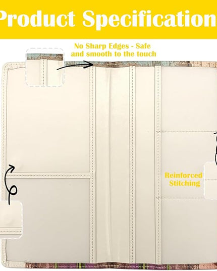 Car Registration and Insurance Holder with Magnetic Closure, Universal Document Organizer for License, Insurance Cards & Glove Box Storage (Sunflower-Colorful)