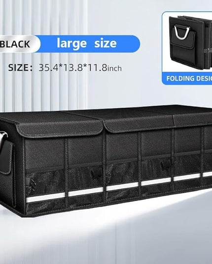 Collapsible Multi Compartment Car Trunk Organizer,SUV Trunk Organizer, suitable for Car Accessories Interior for Women and Men (JB-09)