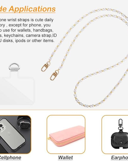 Phone Crossbody Chain CellPhone Lanyard,Universal Phone Chain Strap with Tether Patches Compatible with Most Phones (Z)