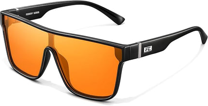 FEISEDY Sunglasses for Women Men, Fashion Mirrored Single Lens, Driving Beach Sunnies UV400 Shades B2996