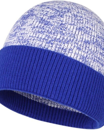 Stylish Wool Knit Short Cuff Fisherman Beanie for Men and Women Patchwork Color Unisex Cap Warm Winter Christmas Hat