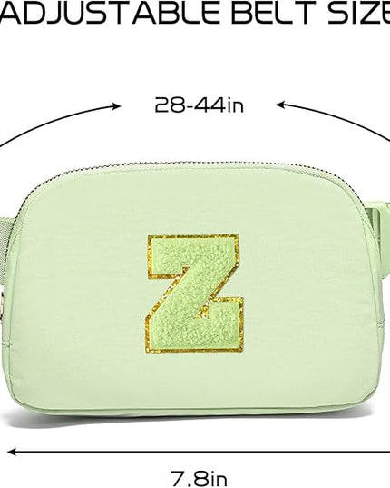 Gitus Gifts for 8 9 10 11 12 Year Old Girls Belt Bag Fanny Pack Crossbody Bags with Initial Letter Patch Cute Stuff Birthday Gifts for Teen Girls Women Personalized Trend Stuff (Light Green-Z)