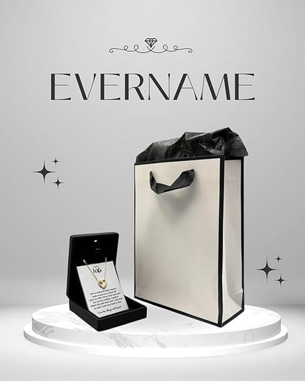 Evername To My Wife, Beautiful Necklace with an Emotional Message Card in a Luxury LED Jewelry Box. Great Birthday, Anniversary, Valentines Day Gift