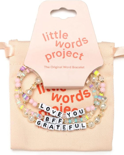 Little Words Project Mother's Day Gifts, The Original Word Bracelet, Made with Colorful Beads and Plated Brass Hardware, Handcrafted Design & Positive Message