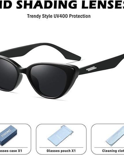 Retro Vintage Narrow Cat Eye Sunglasses for Women 90s Small Chic Style Trendy Sunnies UV400 Protection FZN7514