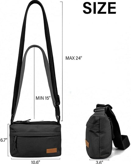 Crossbody Sling Bag Canvas Purse Small Shoulder Handbag 5 Pocket Casual Travel Messenger Hobo Bag Phone Satchel Backpack