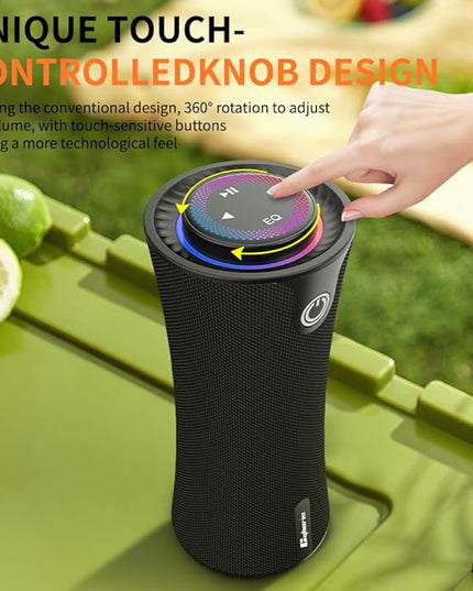 Portable Bluetooth Speaker, 80W Peak Wireless Speakers with Deep Bass, 360 Degree Surround Stereo Sound, 24H Play Time, Comfortable Handle, Colorful Lights ,Dual Pairing, for Home, Party, Outdoor