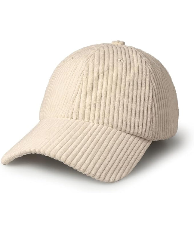 CHOK.LIDS Everyday Corduroy Baseball Cap for Men and Women Dad Hat Unisex Adjustable Lightweight Polo Style Curved Brim