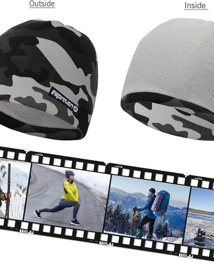EMPIRELION Softshell Winter Fleece Lined Beanie Hats, 9" Running Skull Cap Thermal Tactical Watch Cap Men Women