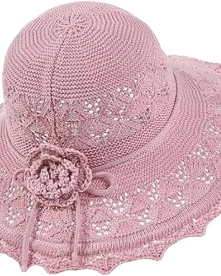 Women Straw Sun Hat Foldable Beach Hat Wide Brim Floppy Bucket Hat