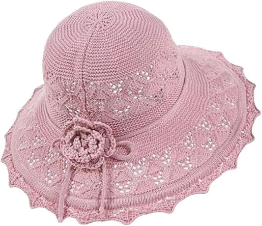 Women Straw Sun Hat Foldable Beach Hat Wide Brim Floppy Bucket Hat