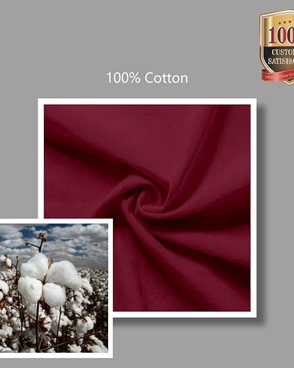 TOPDesign 24-Pack Economical 16"x15" Burgundy Cotton Tote Bags, Lightweight Medium Reusable Grocery Shopping Cloth Bags, Suitable for DIY, Advertising, Promotion, Gift, Activity