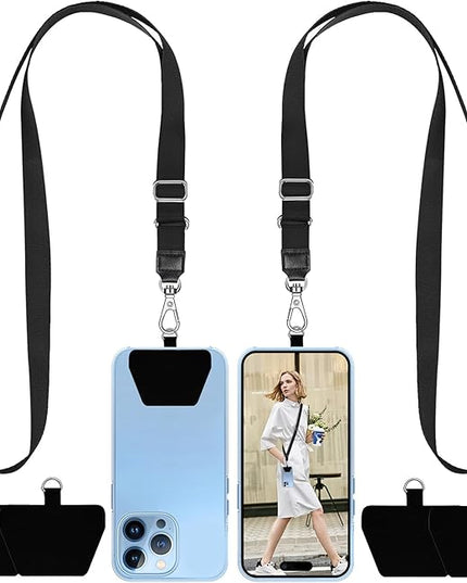 SHANSHUI Phone Lanyard, 4x Durable Pads and 2x Adjustable Phone Lanyard Crossboy Neck Phone Strap Compatible for iPhone, Samsung Galaxy and All Most Smartphones