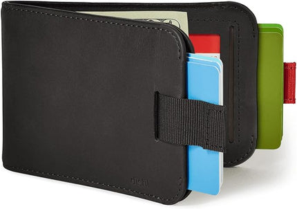 Distil Union Everyday Set - Wally Bifold 5.0 RFID Wallet & Ferris KeyLoop – Slim Leather Wallet & Magnetic Keyring Set for Men – Minimalist Everyday Carry – Black