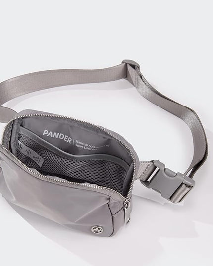Pander Belt Bag for Women, Fashion Waist Packs, Crossbody Bags with Adjustable Strap (Light Grey).