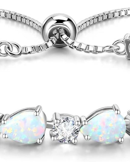 FANCIME Shine of Tears Birthstone Tennis bolo Bracelets Sterling Silver Tennis Bracelets Charm Fine Jewelry Birthday Gifts for Women Mom