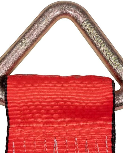 Mytee Products 10 Pack Winch Straps 4" x 30' Red Heavy Duty Tie Down w/Delta Ring WLL# 5400 lbs | 4 Inch Cargo Control for Flatbed Truck Utility Trailer