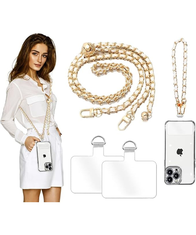 2Pcs Phone Crossbody Lanyard and Wrist Strap, Universal Cell Phone Lanyard Strap with 2Tether Tab