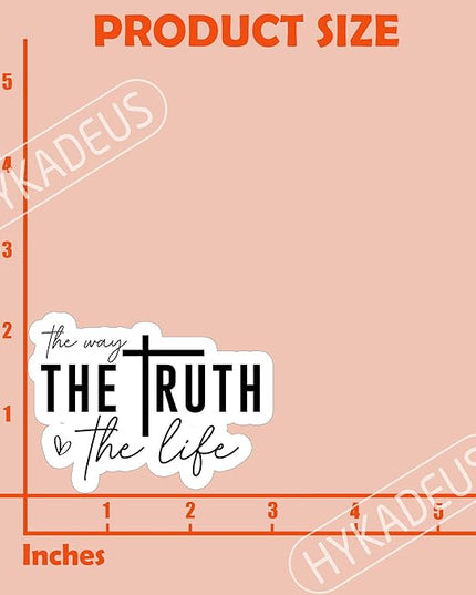(3Pcs) Jesus The Way The Truth The Life Sticker, Christian Religious Faith Sticker, Cross Stickers, Waterproof Vinyl Decals for Books Laptops Phones Tumblers Water Bottles, 3 x 2.2 Inch