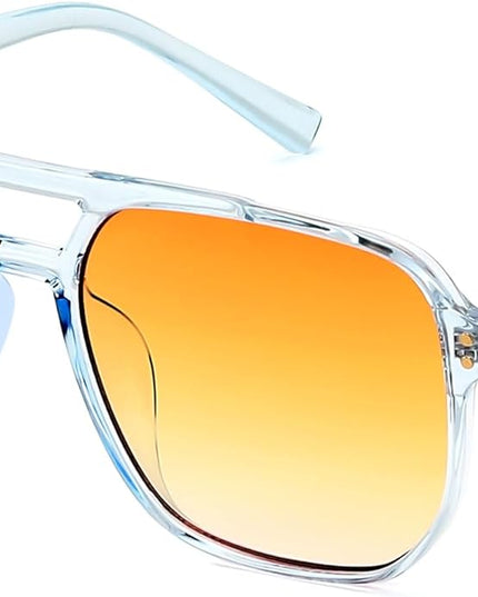 FEISEDY Retro Square Aviator Sunglasses Women Men 70s Vintage Trendy Plastic Frame Sun Glasses B2835