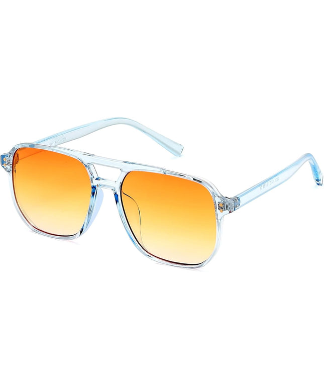 FEISEDY Retro Square Aviator Sunglasses Women Men 70s Vintage Trendy Plastic Frame Sun Glasses B2835
