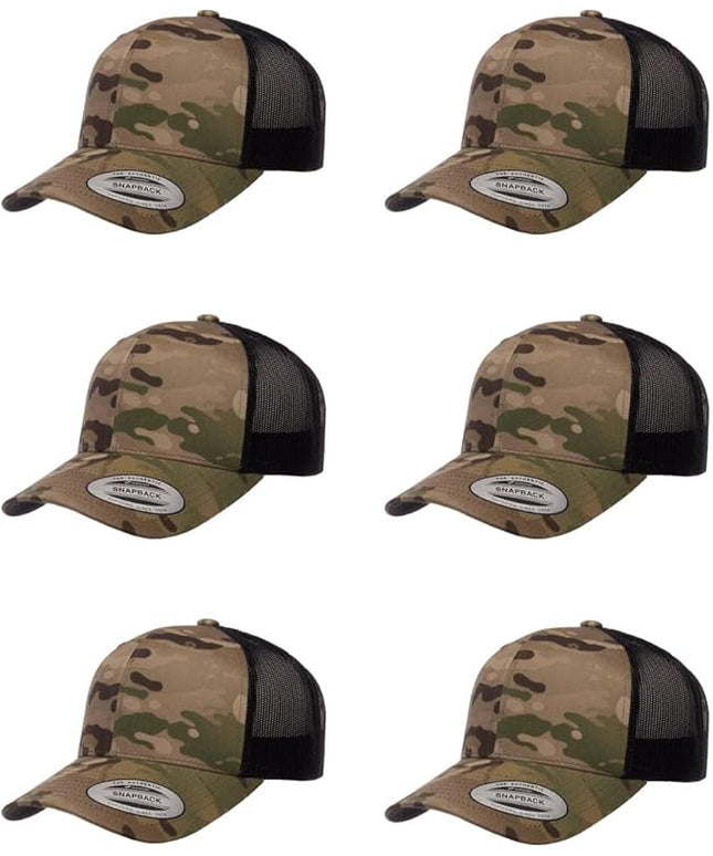Yupoong Classic Premium Mesh 6 Panel Retro Trucker Cap | Mid Profile Snapback | OSFA | Bulk Pack Available
