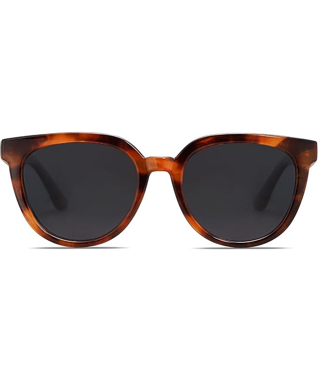 SOJOS Trendy Cat Eye Round Polarized Sunglasses for Women Fashion UV Protection Sunnies Sunglasses SJ2175