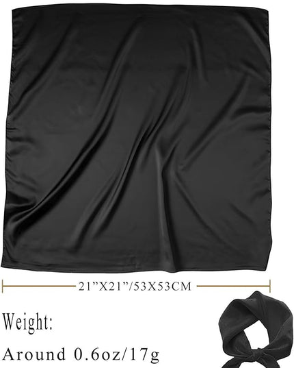 100% Mulberry Silk Scarf for Women Hair Lightweight Square Neckerchief Wrap For Head Scarves 21"