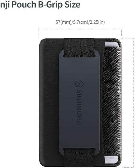 Sinjimoru Phone Grip Card Holder with Phone Stand, Secure Stick on Wallet for iPhone with Kickstand for Table. Sinji Pouch B-Grip Silicone Midnight Blue
