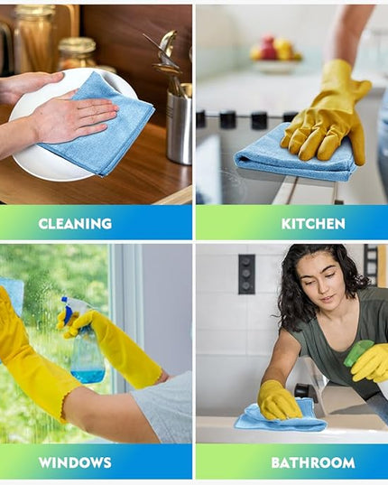 HOMEXCEL Blue Microfiber Cleaning Cloth 6 Pack 12.5 x 12.5 inch Microfiber Towels for Cars Ultra Absorbent Car Washing Cloth Lint Free Streak Free Cleaning Rags for Car, Kitchen Window